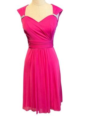 Cinderella Fuchsia Pink Formal Dress Small Rhinestone Strap Prom Wedding NWT